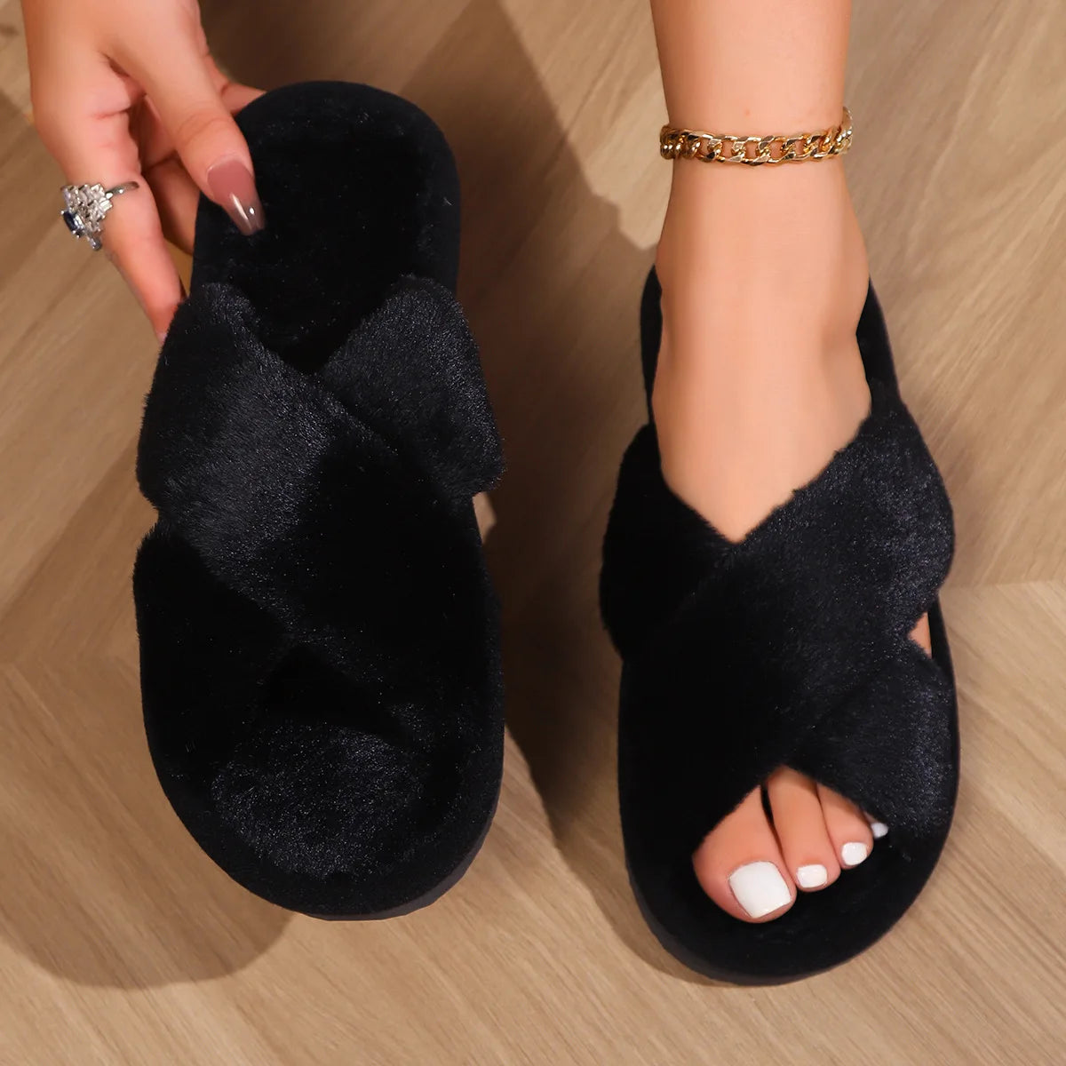 cotton slippers thick soled warm