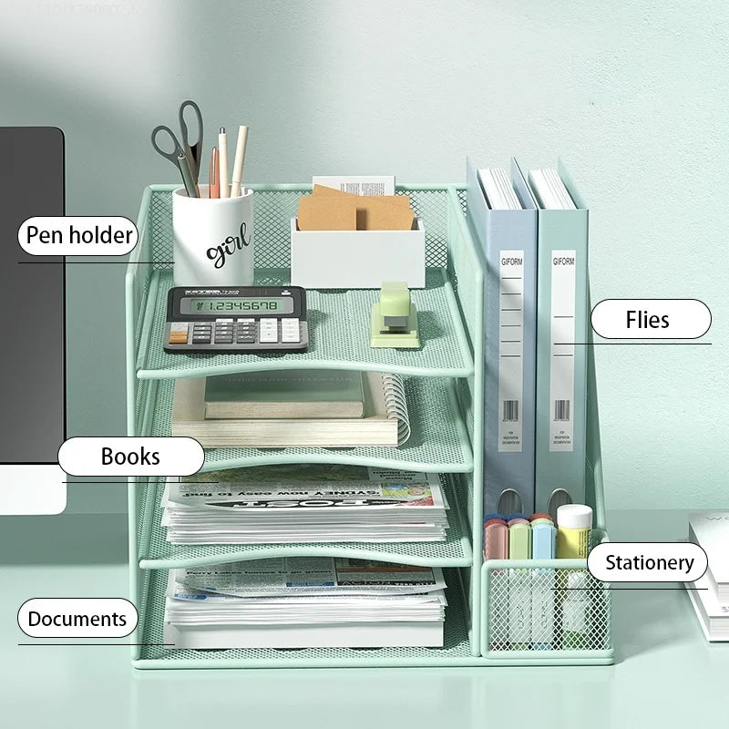 Office desktop file rack metal bookstand