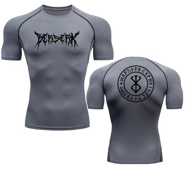 Berserk Compression Tshirt Men Fitness Tight Long Sleeve Sport T shirt Training Jogging Shirts Gym Sportswear Quick Dry