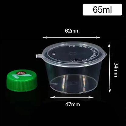 50pcs Sealed and Leak-proof Disposable Sauce Cup Sauce Cup Containers with Hinged Lids One-piece Sauce Dispensing Box Reusable