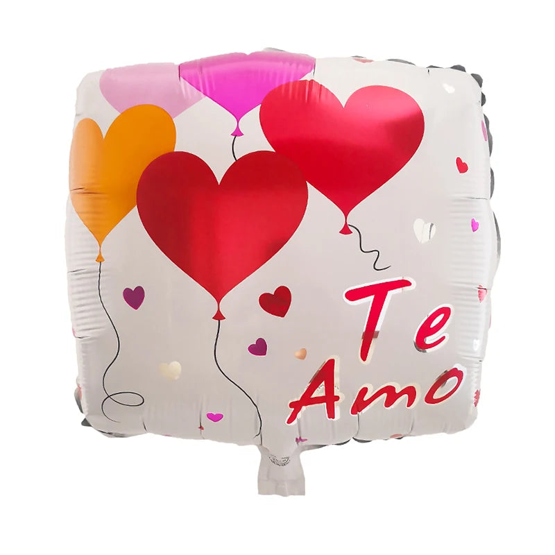10pcs 18inch Spanish Foil Helium Balloons Valentine's Day Gifts I Love You Air Globus Engagement Wedding Party Decoration