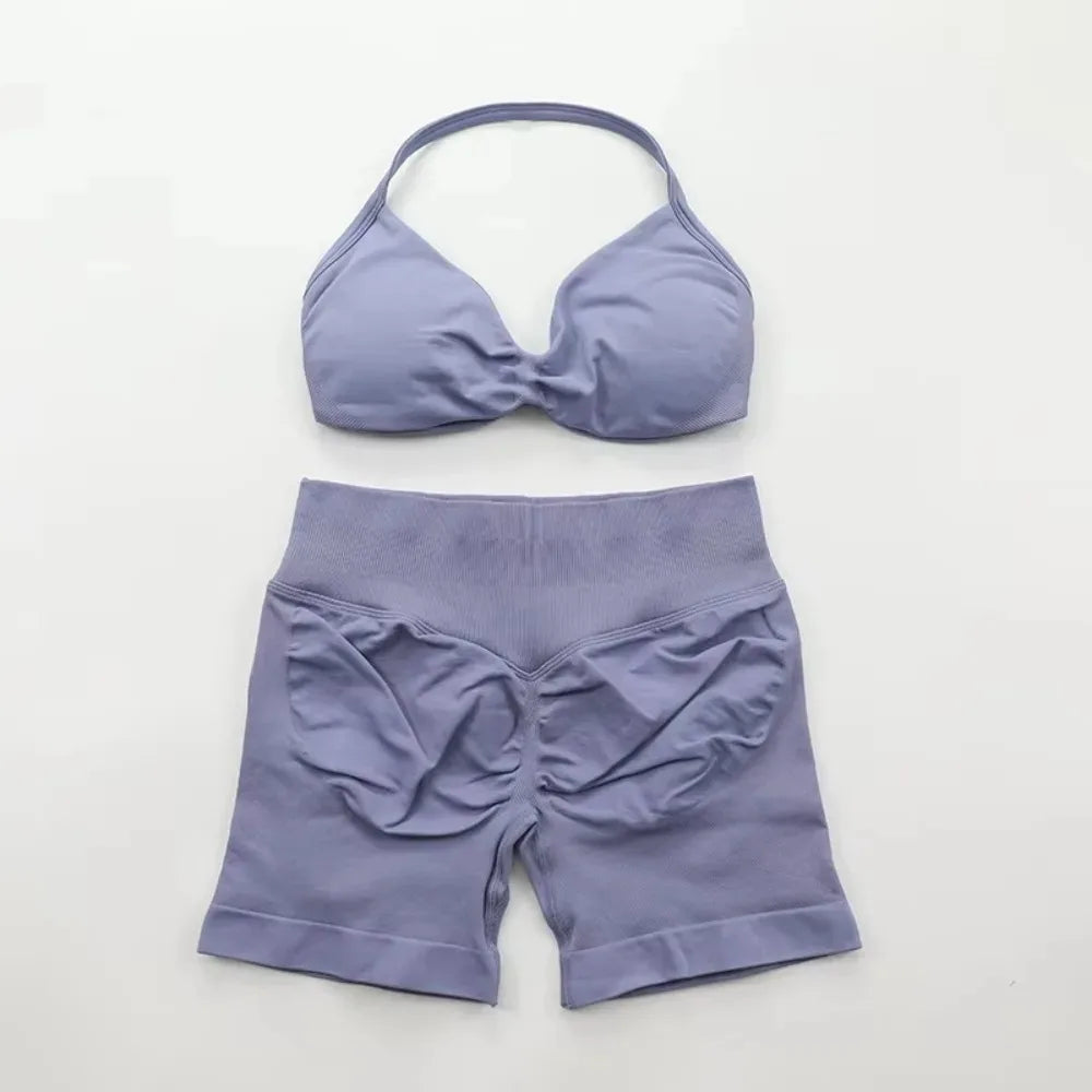 Conjunto Deportivo Mujer 2 Piezas – Top Corto y Shorts