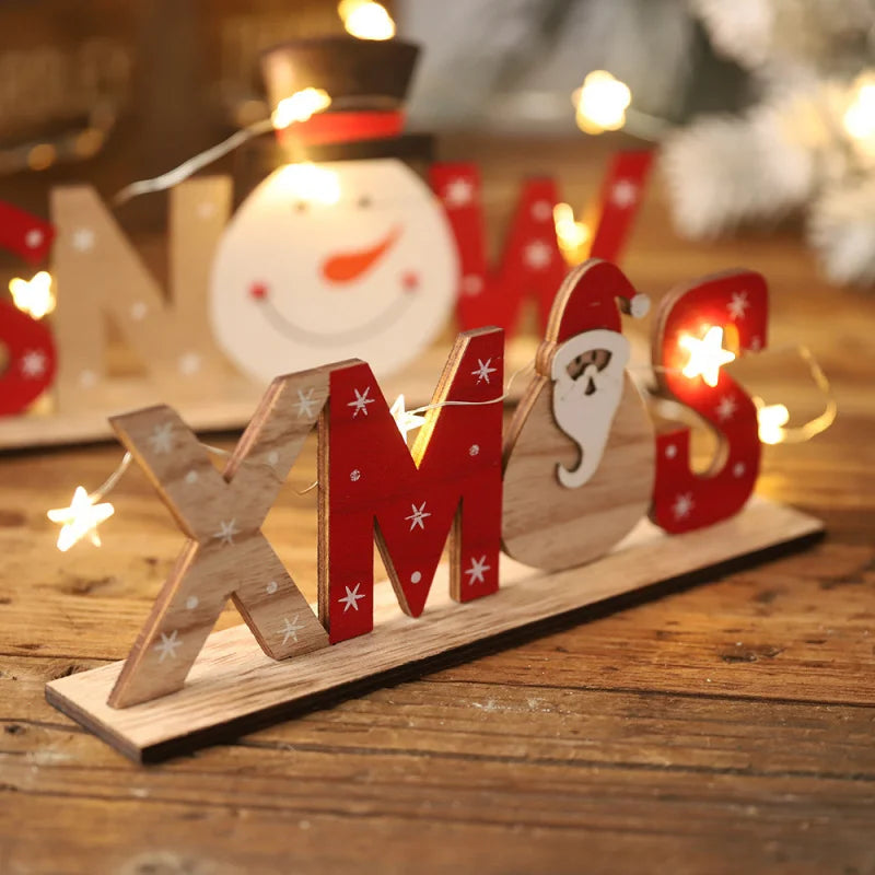 1pcChristmas Wooden Ornaments Letter