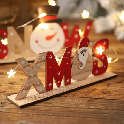 1pcChristmas Wooden Ornaments Letter