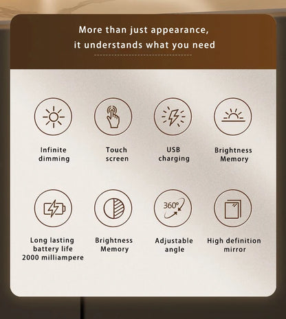 Espejo de Maquillaje LED con Luz Regulable