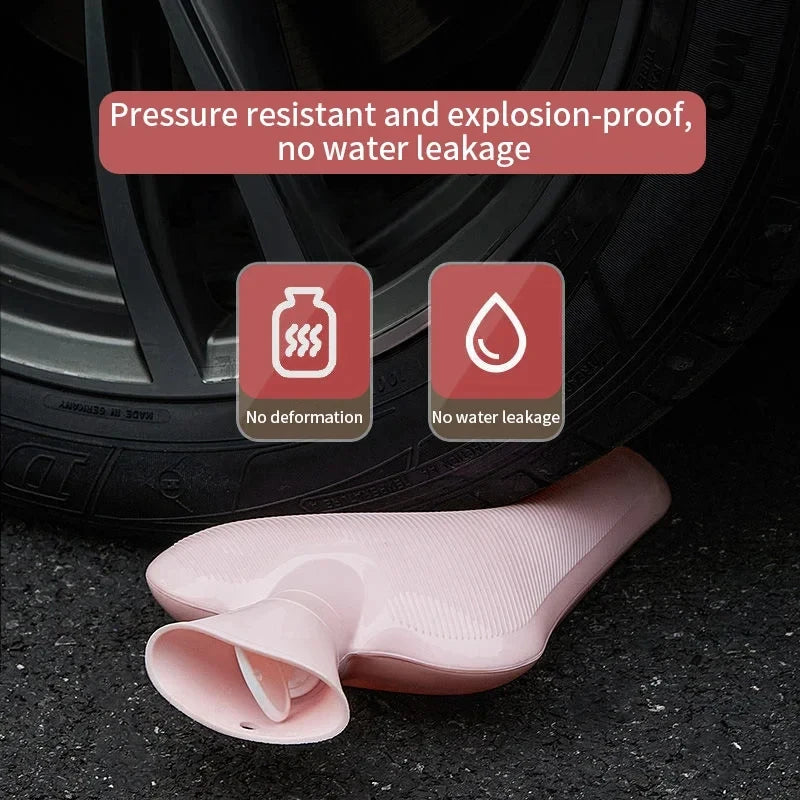 1000ml/1pc Large-capacity Hot Water Bag Removable Hot Water Bag Can Be Reused Women's Belly Warmer Hand Warmer Hot Water Bags