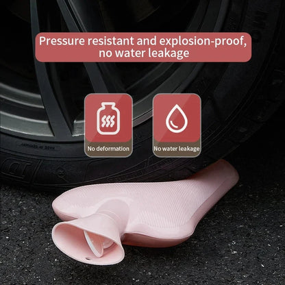 1000ml/1pc Large-capacity Hot Water Bag Removable Hot Water Bag Can Be Reused Women's Belly Warmer Hand Warmer Hot Water Bags