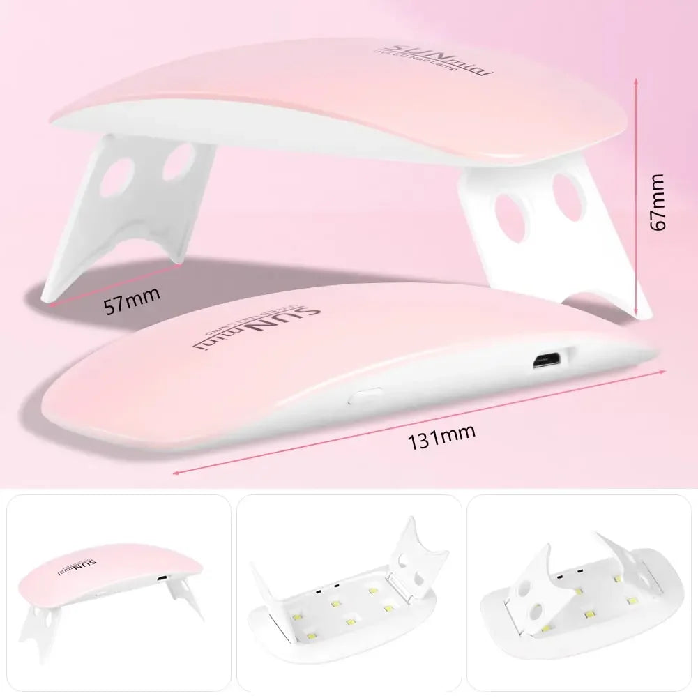 6W Mini Portable Nail Dryer, Rechargeable UV/LED