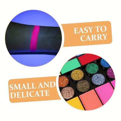 42 Colors Water Soluble Face Body Painting Set UV Neon Glitter Face Paint Art Halloween and Christmas Party Body Paint Makeup
