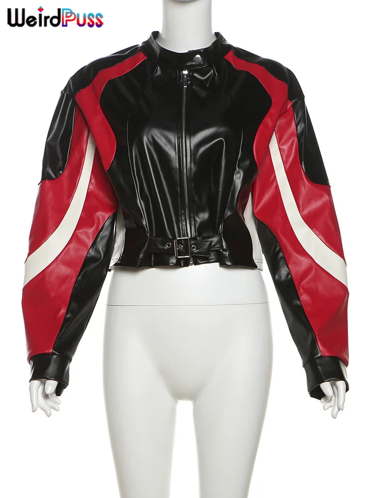Women Varsity Jacket Faux Leather