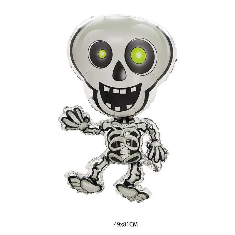 Hot Halloween Balloon Decoration Standing Hummy Pumpkin Ghost Witch Halloween Party Large Foil Balloon Inflatable Door Tree Deco