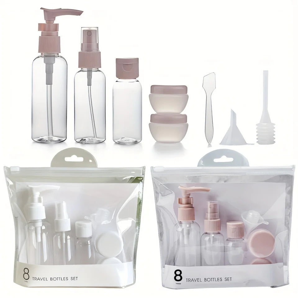8Pcs Travel Refillable Bottle Set Spray