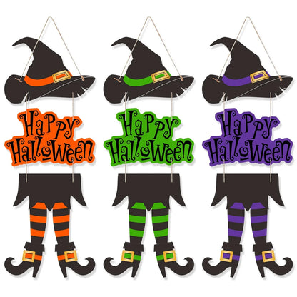 Halloween Witch Leg Hat Door