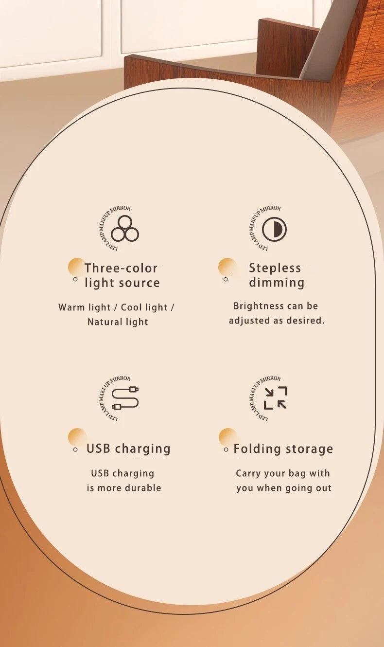 Espejo de Maquillaje LED con Luz Regulable