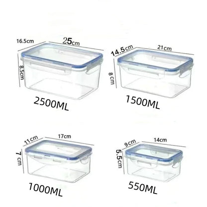 Sealed rectangular refrigerator storage box