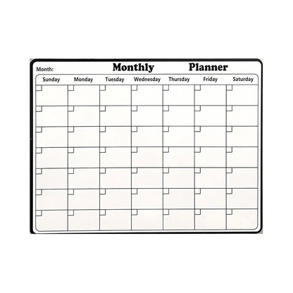 Soft Magnetic Memo Board - Reusable Weekly Planner, Decorative Modern Fridge Organizer for Home Office, PVC Grid Calendar &amp; Note