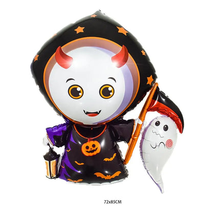 Hot Halloween Balloon Decoration Standing Hummy Pumpkin Ghost Witch Halloween Party Large Foil Balloon Inflatable Door Tree Deco