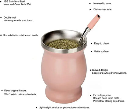 Mate Gourd Set Double-Wall Stainless