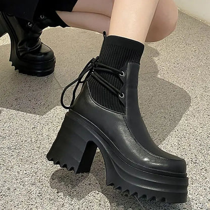 Autumn Ankle Boots Women Platform