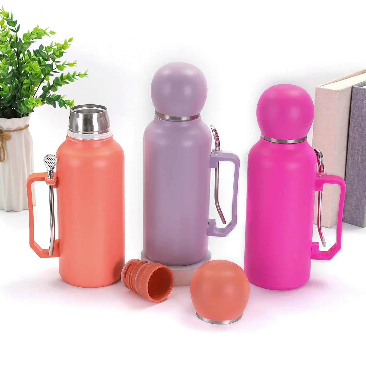 Creative 304 Stainless Steel Thermos Cup Mini Compact U-shaped Egg Cup Home with lid and straw to keep Cold Matai Cup