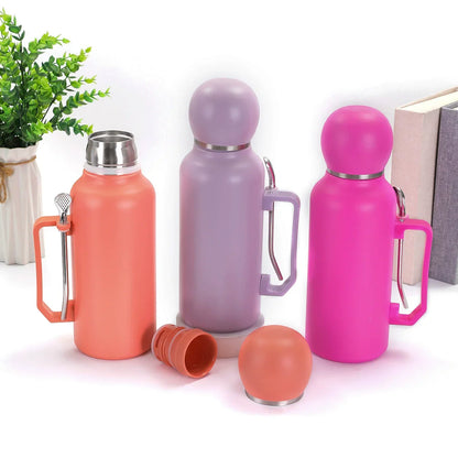 Creative 304 Stainless Steel Thermos Cup Mini Compact U-shaped Egg Cup Home with lid and straw to keep Cold Matai Cup