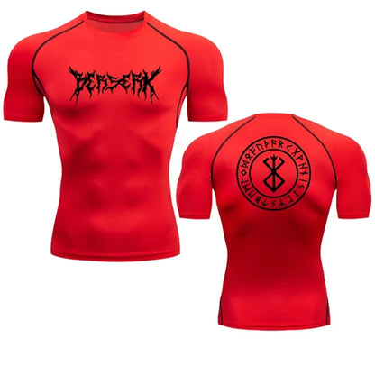 Berserk Compression Tshirt Men Fitness Tight Long Sleeve Sport T shirt Training Jogging Shirts Gym Sportswear Quick Dry