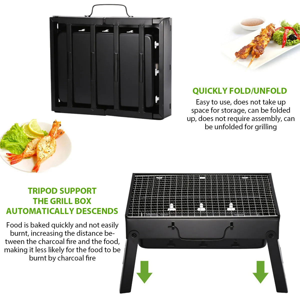 Portable BBQ Grills Foldable Steel