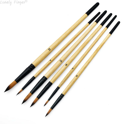 6pcs Professional Round Paint Brushes