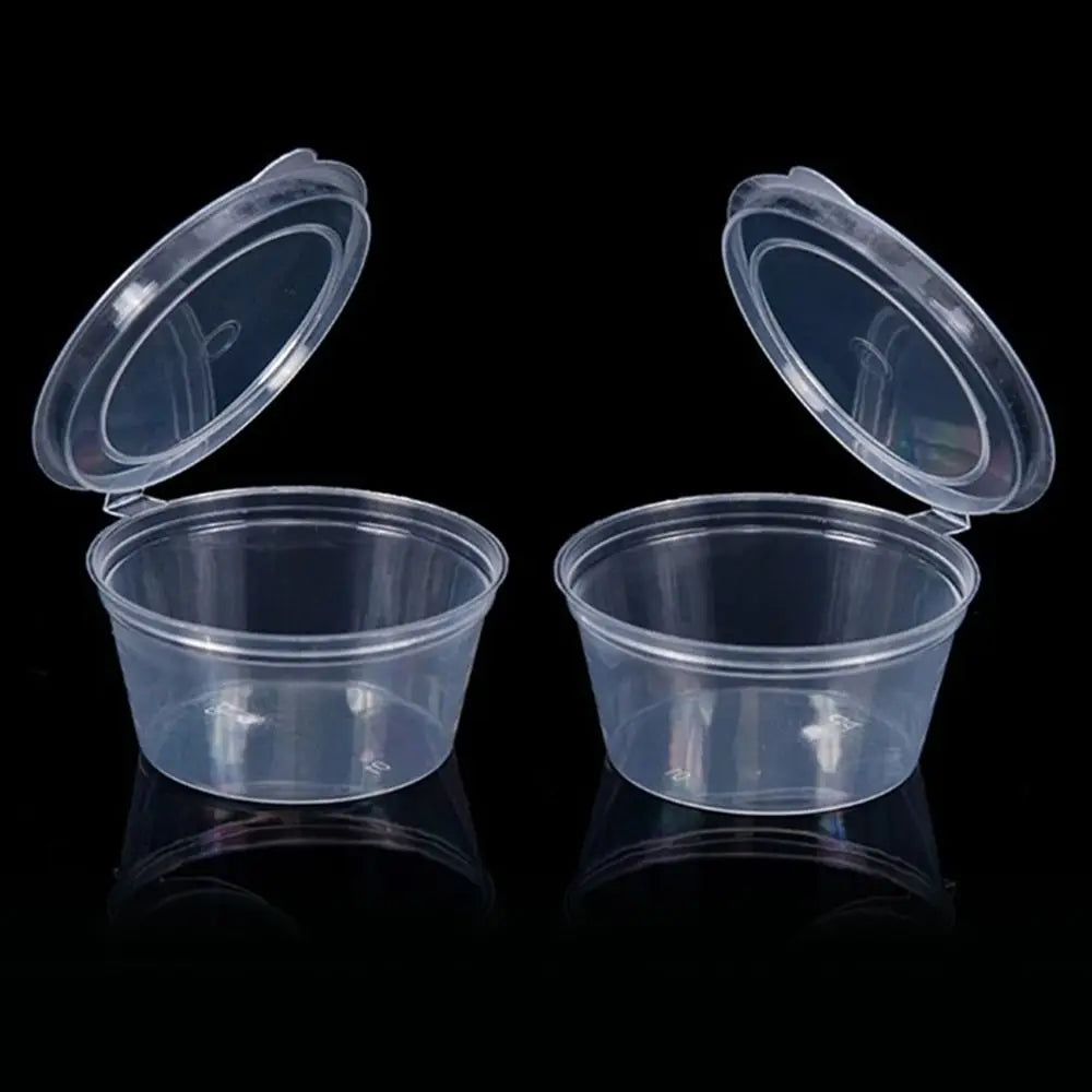 50pcs Sealed and Leak-proof Disposable Sauce Cup Sauce Cup Containers with Hinged Lids One-piece Sauce Dispensing Box Reusable