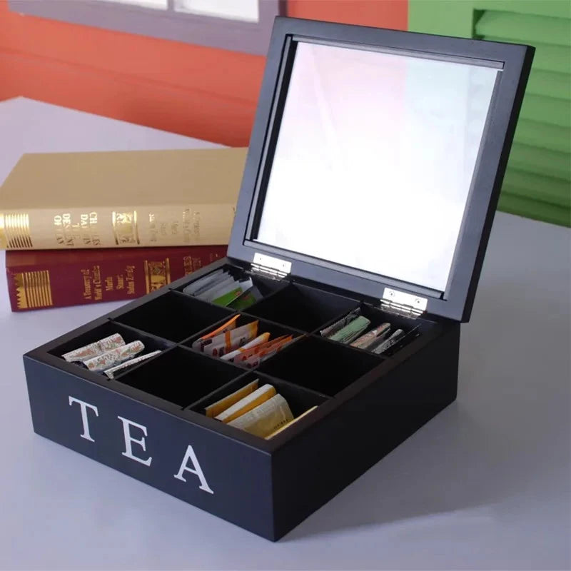 Wood Tea Bag Storage Box