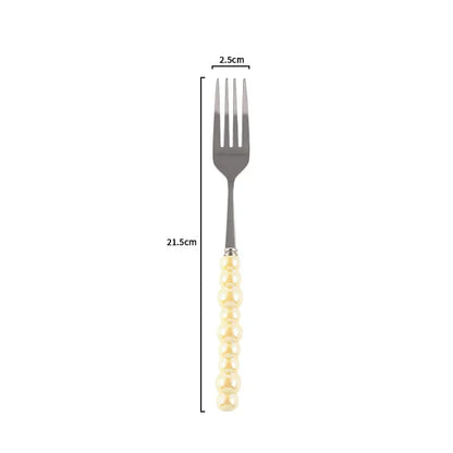 Ceramic Pearl Handle Cutlery Set Knife Fork Spoon Creative Cute Soup Spoon Western Food Steak Knife Spoon and Fork Set