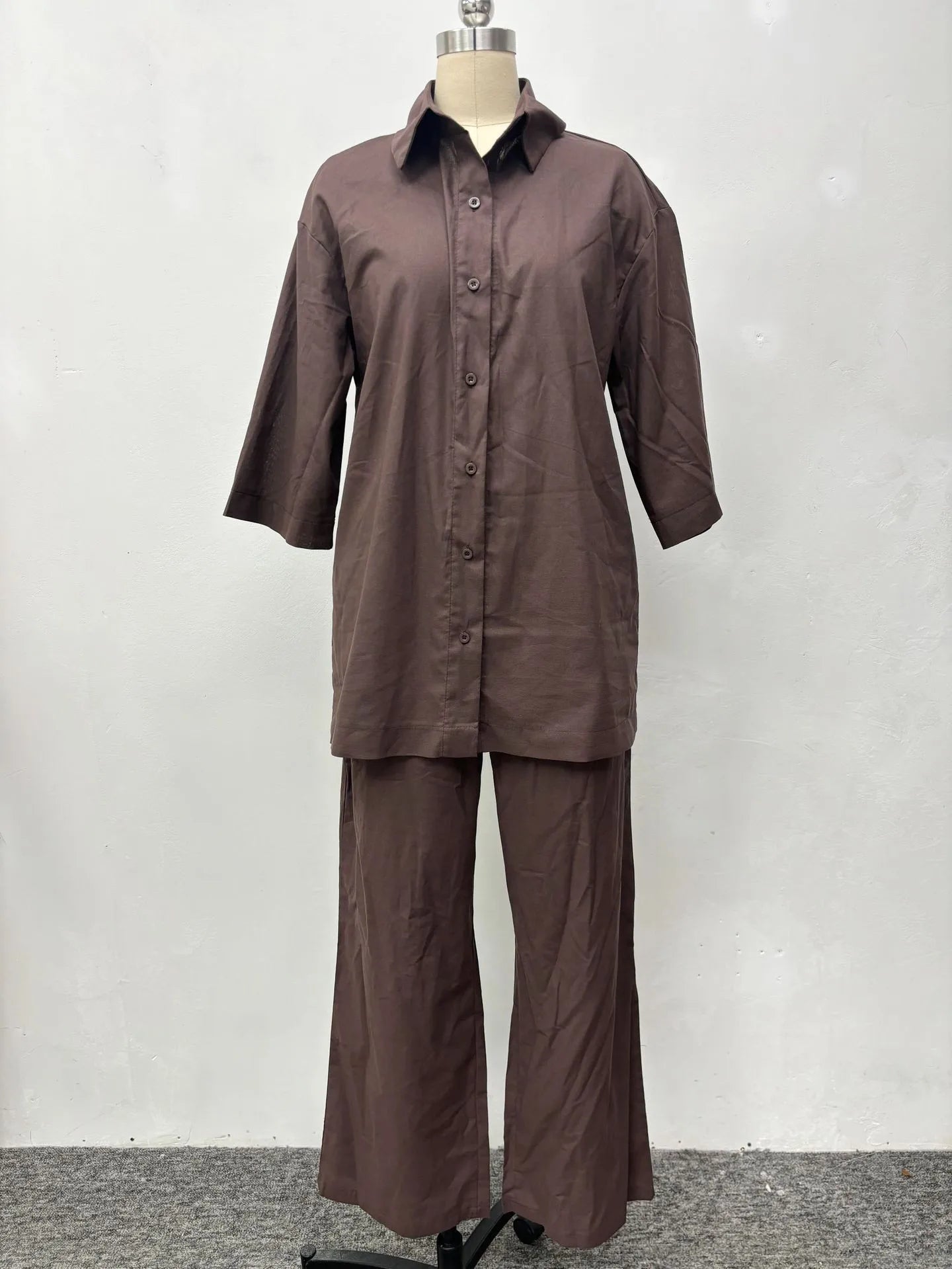 Casual shirt long pants two-piece set