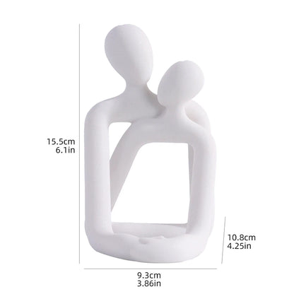 Couple embrace phone holder sculpture, resin craft decorative figurine, home decoration for bedroom, living room, study, or desk