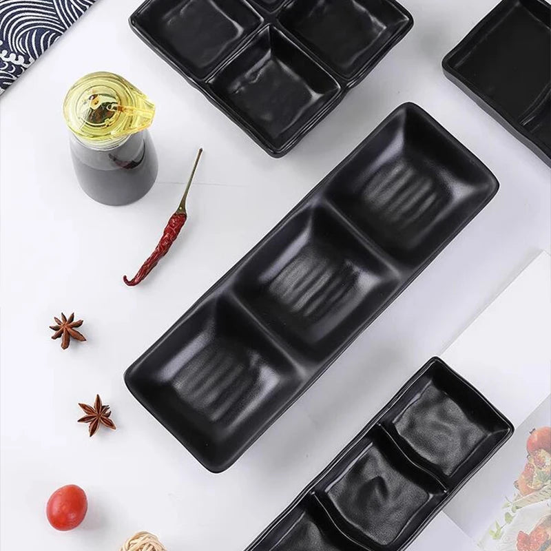 Black Melamine Multi Plate