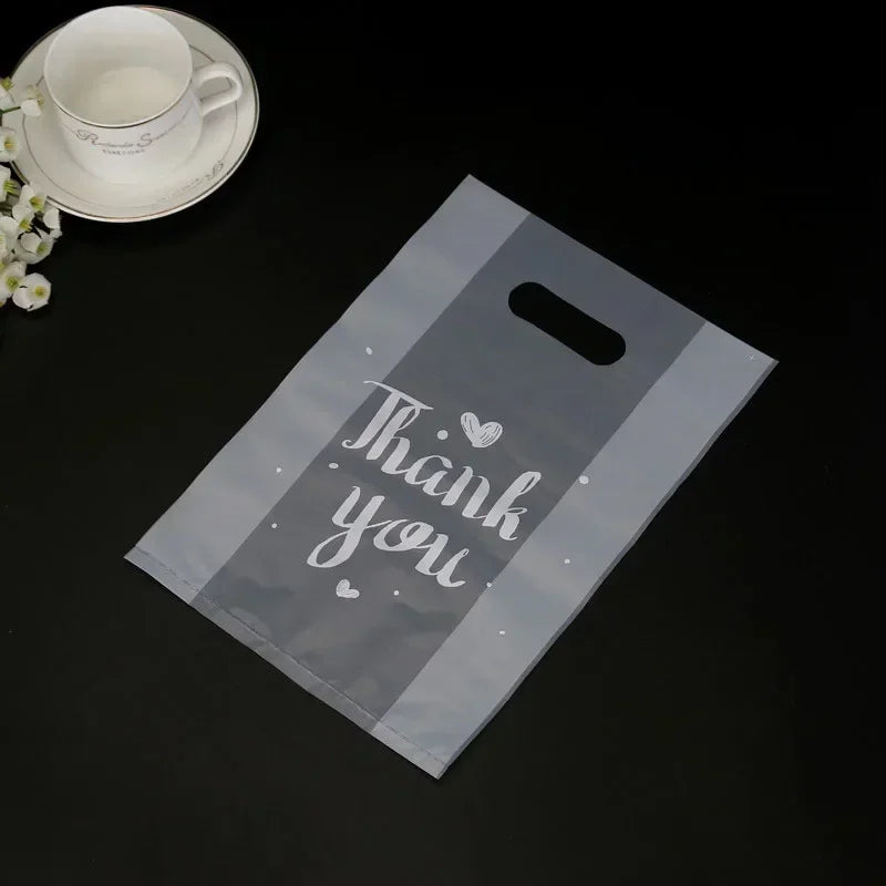 50pcs Plastic Packaging Bag With Handle 29x38x20cm Frosted Shopping Bags Gift Bags for Clothing Christmas Wrapping Supply
