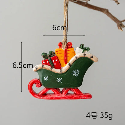 Christmas Resin Tree Decorations Santa