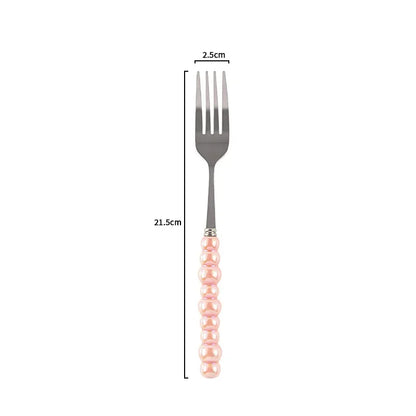 Ceramic Pearl Handle Cutlery Set Knife Fork Spoon Creative Cute Soup Spoon Western Food Steak Knife Spoon and Fork Set