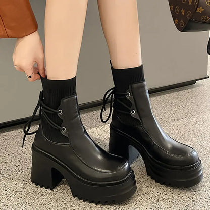 Autumn Ankle Boots Women Platform