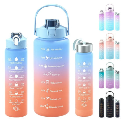 3-Piece Set Large Capacity Gradient Water Bottle