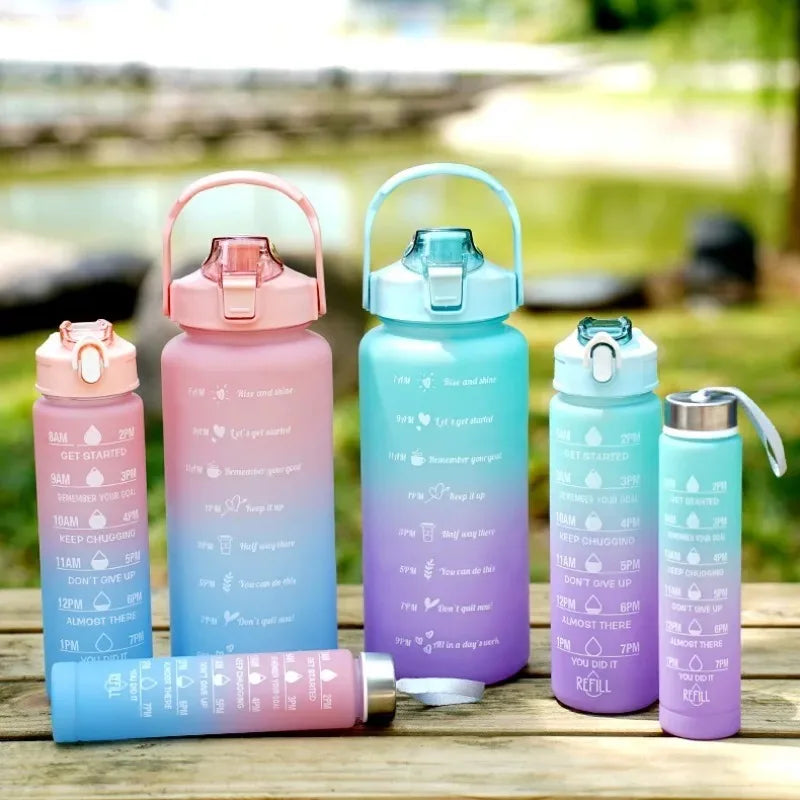 3-Piece Set Large Capacity Gradient Water Bottle