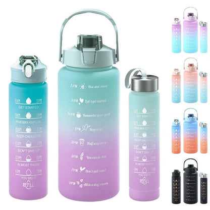 3-Piece Set Large Capacity Gradient Water Bottle